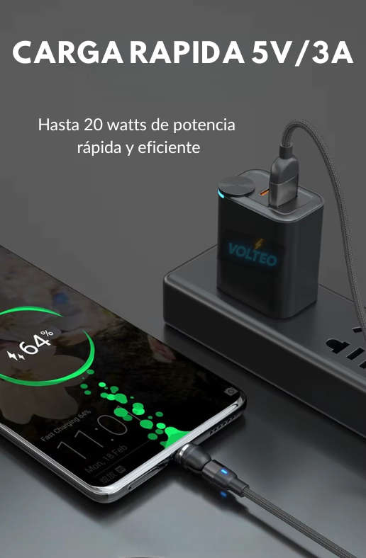 Carga rapida Promo pack Cable Magnético 3 en 1 - Vólteo