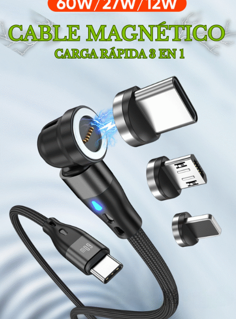 Cable Magnético de Carga Super Rápida 3 en 1