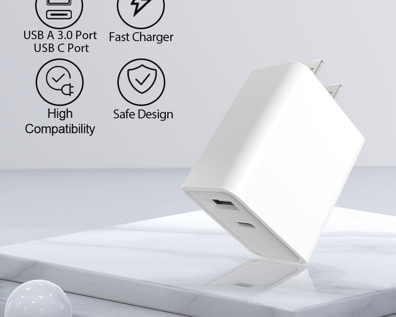 Cubo adaptador (20w) 2 en 1 - Salidas USB y Tipo C