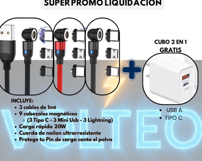 Promo Liquidación Cable Magnético 3 en 1
