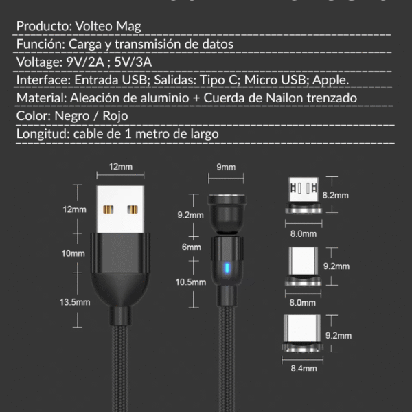 Parametros Promo pack Cable Magnético 3 en 1 - Vólteo