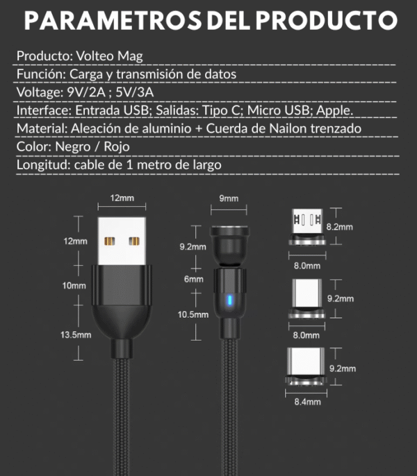 Parametros Promo pack Cable Magnético 3 en 1 - Vólteo