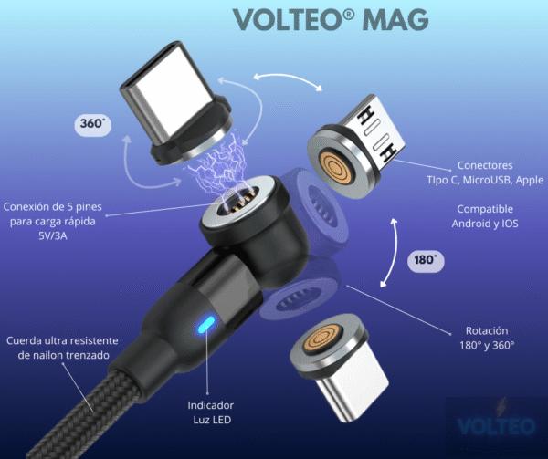 Partes Cable Mag S Promo pack Cable Magnético 3 en 1 - Vólteo