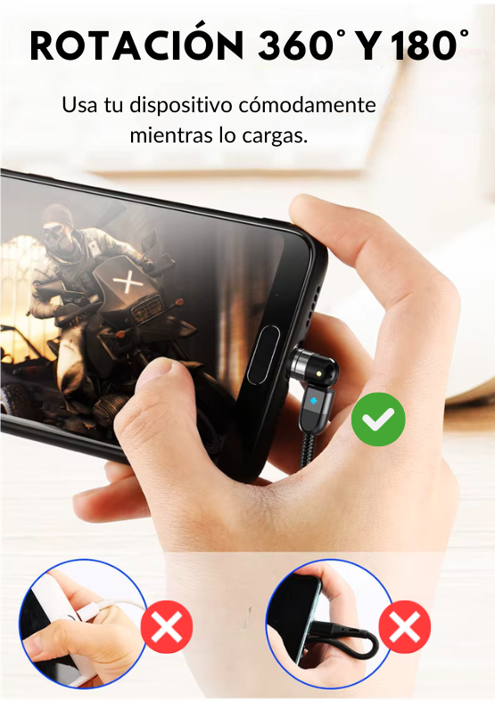 Rotacion 360 Promo pack Cable Magnético 3 en 1 - Vólteo