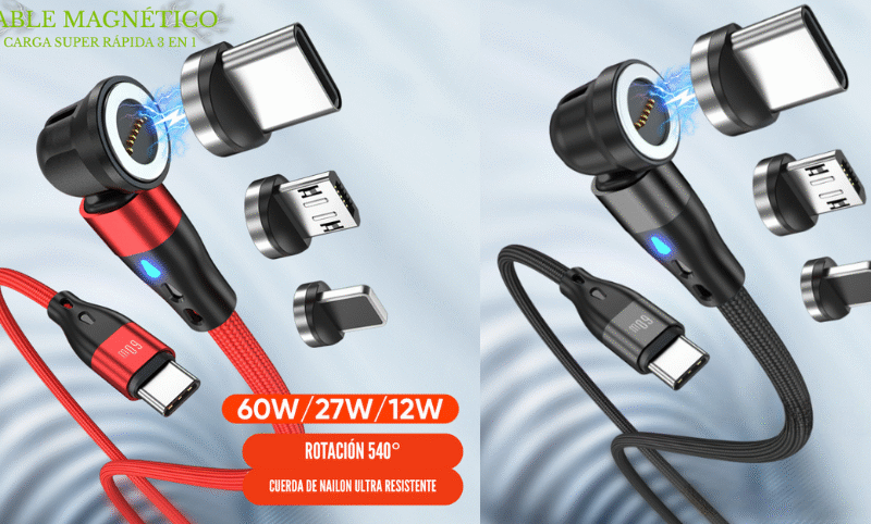 Cable Magnético de Carga Super Rápida 3 en 1