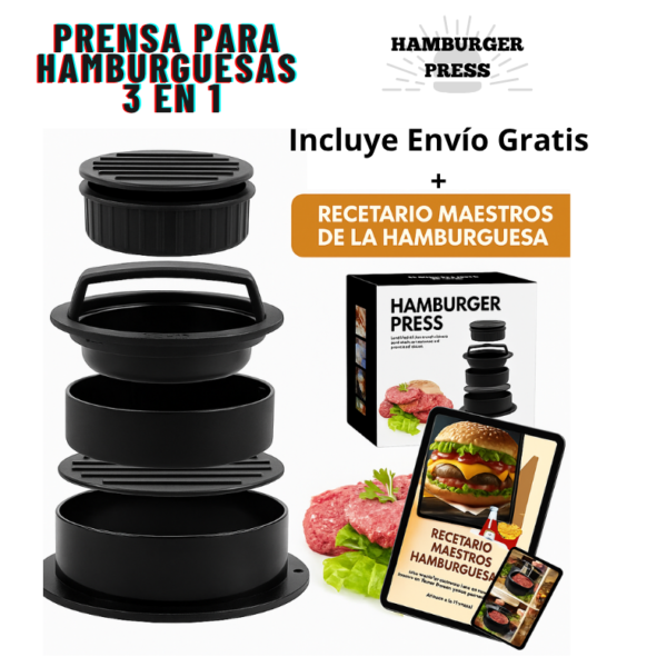 Prensa Para Hamburguesas 3 en 1